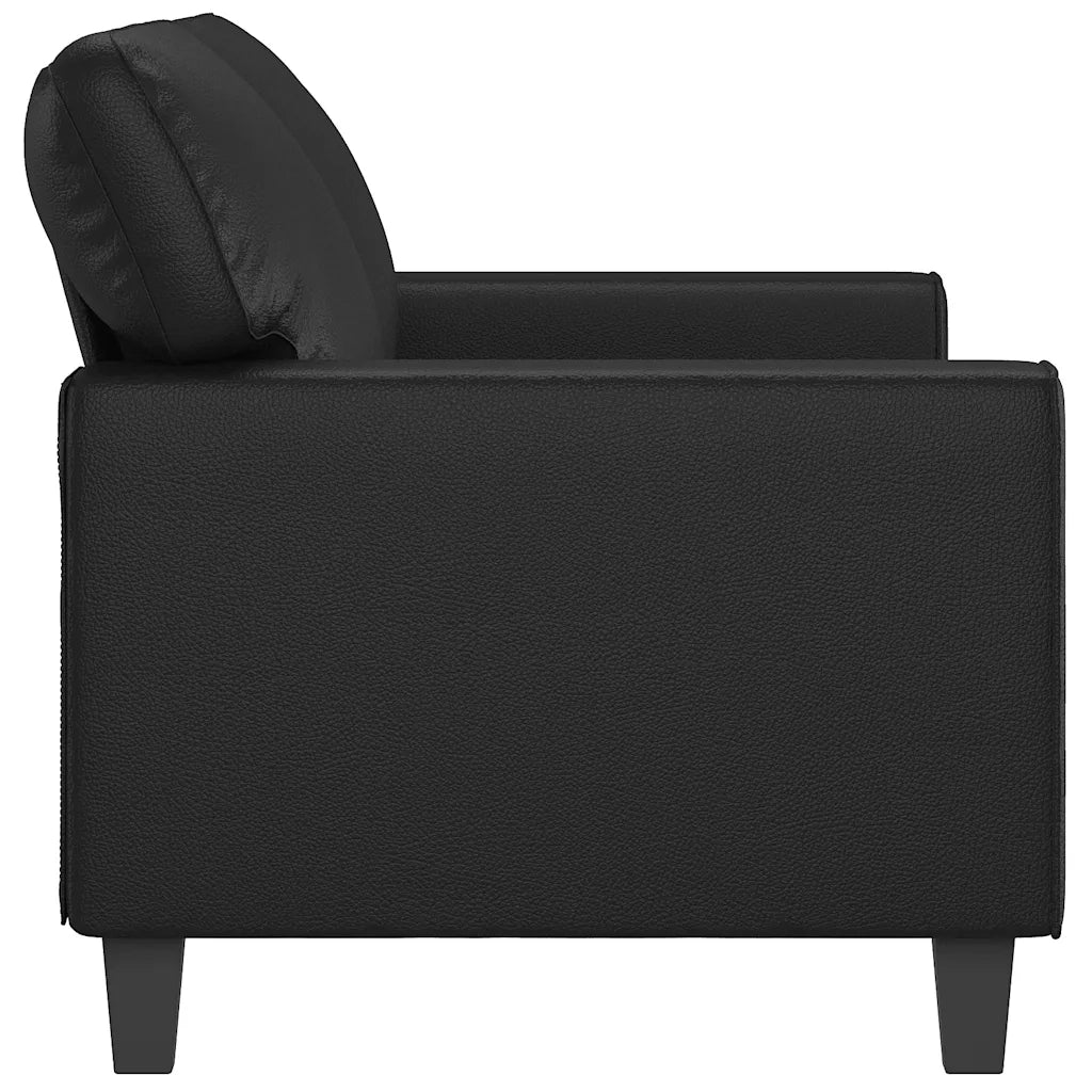 Divano a 2 Posti-Sofa 2 Posti Nero 140 cm in Similpelle 253837