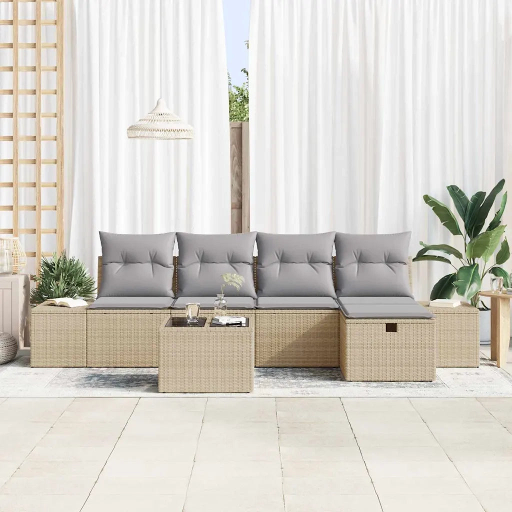 Set di divani con cuscino 5 pcs polyrattan