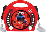 Kit di karaoke con lettore CD portatile con microfoni rosso, modello RCDK100MI.