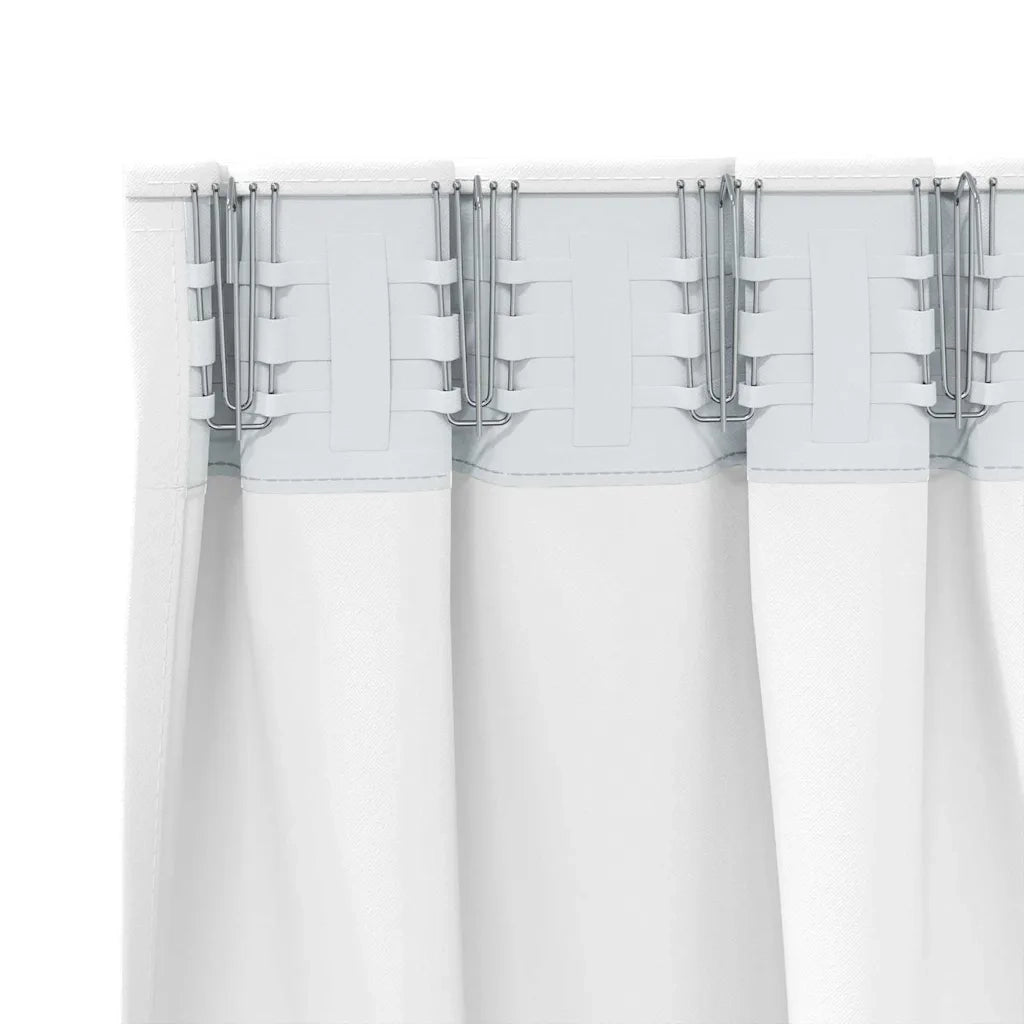 Tende Oscuranti | Tende Blackout con Anelli 2 pz Bianco Puro 245 x 140 cm