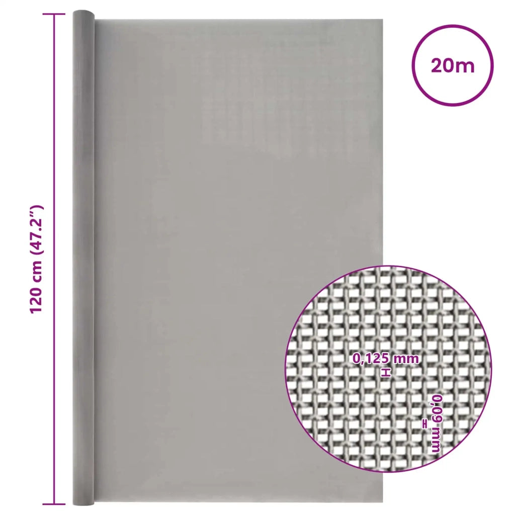 Rete per schermatura 120 x 2000 cm 120 Mesh Argento 42039598