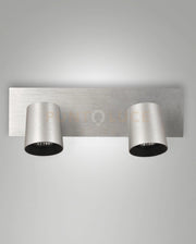 MODO  SPOT ALLUMINIO SPAZZOLATO 2 LUCI ALLUMINIO SPAZZOLATO ORIENTABILE  ATTACCO GU10 IP20