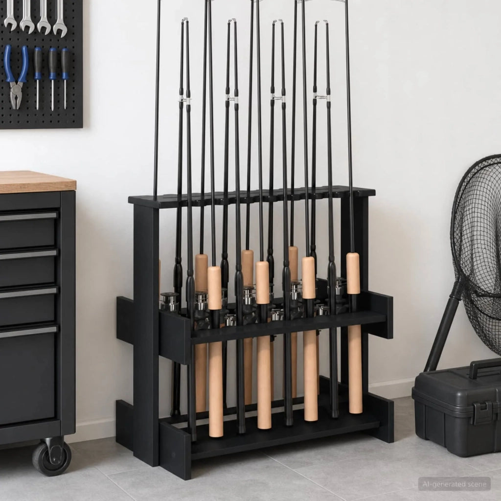 Supporto per stecche da biliardo Legno ingegnerizzato Nero 3429735