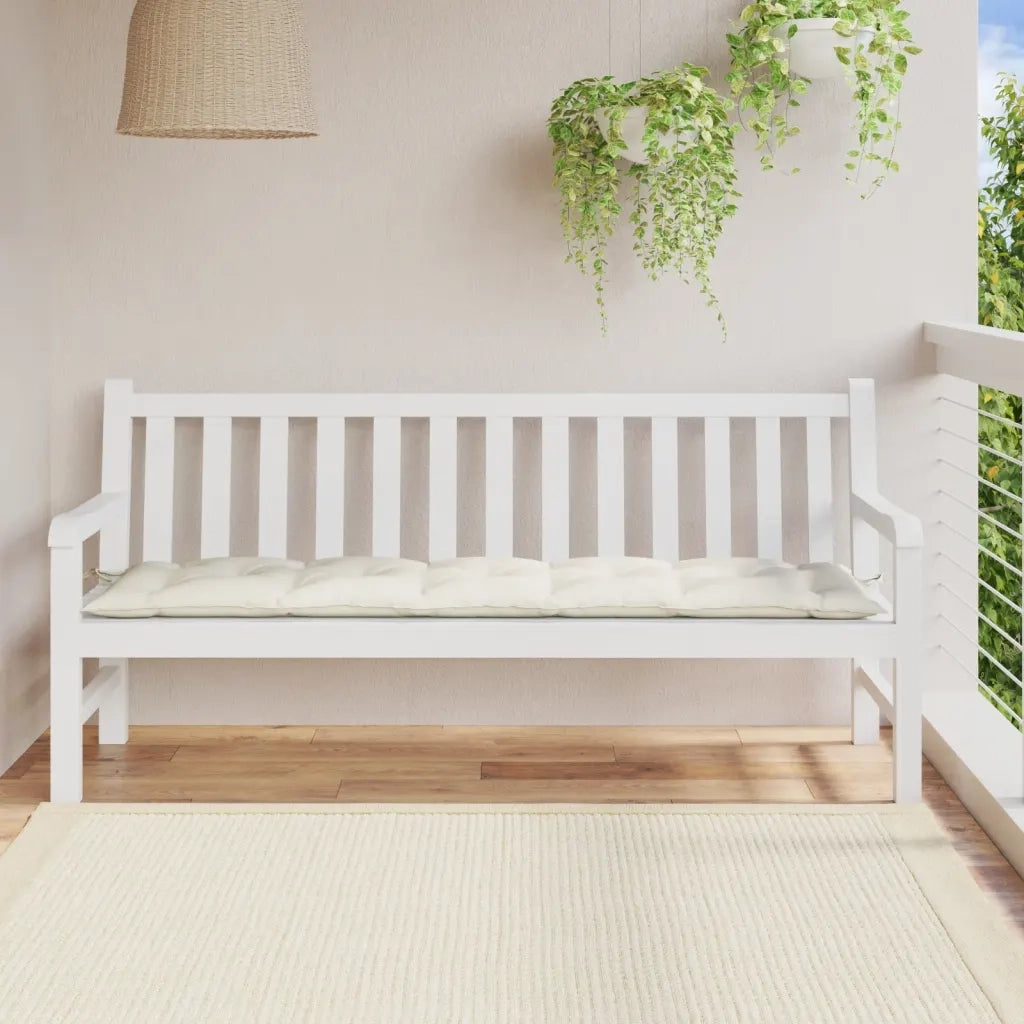 Cuscino Panca | Cuscini per sedie da Giardino Crema M¨¦lange 180x50x7 cm in Tessuto