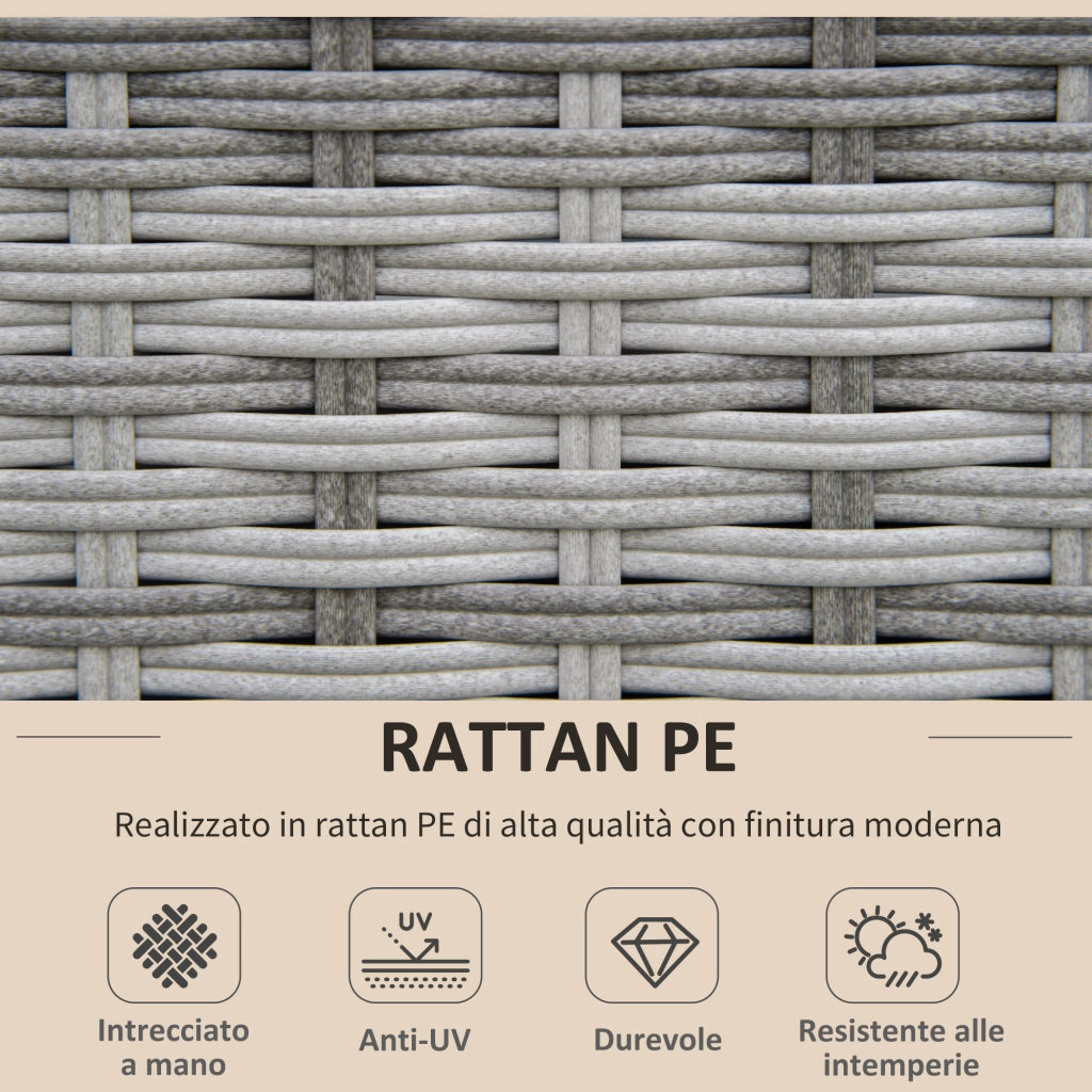 Set da Giardino 8 Pezzi in Rattan con Poltrone e Tavolini ¨C Minimal ¨C Beige