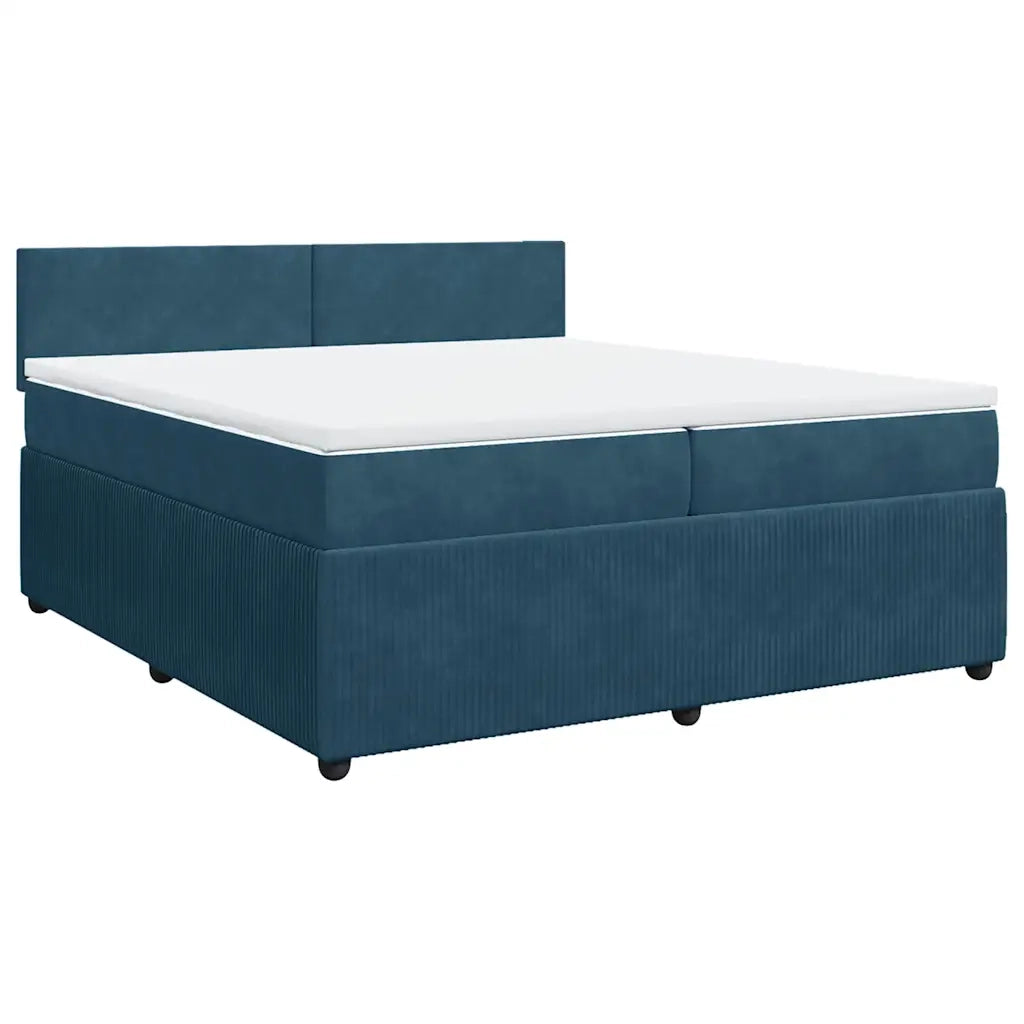 Giroletto a Molle con Materasso Blu 200x200 cm in Velluto 3287828