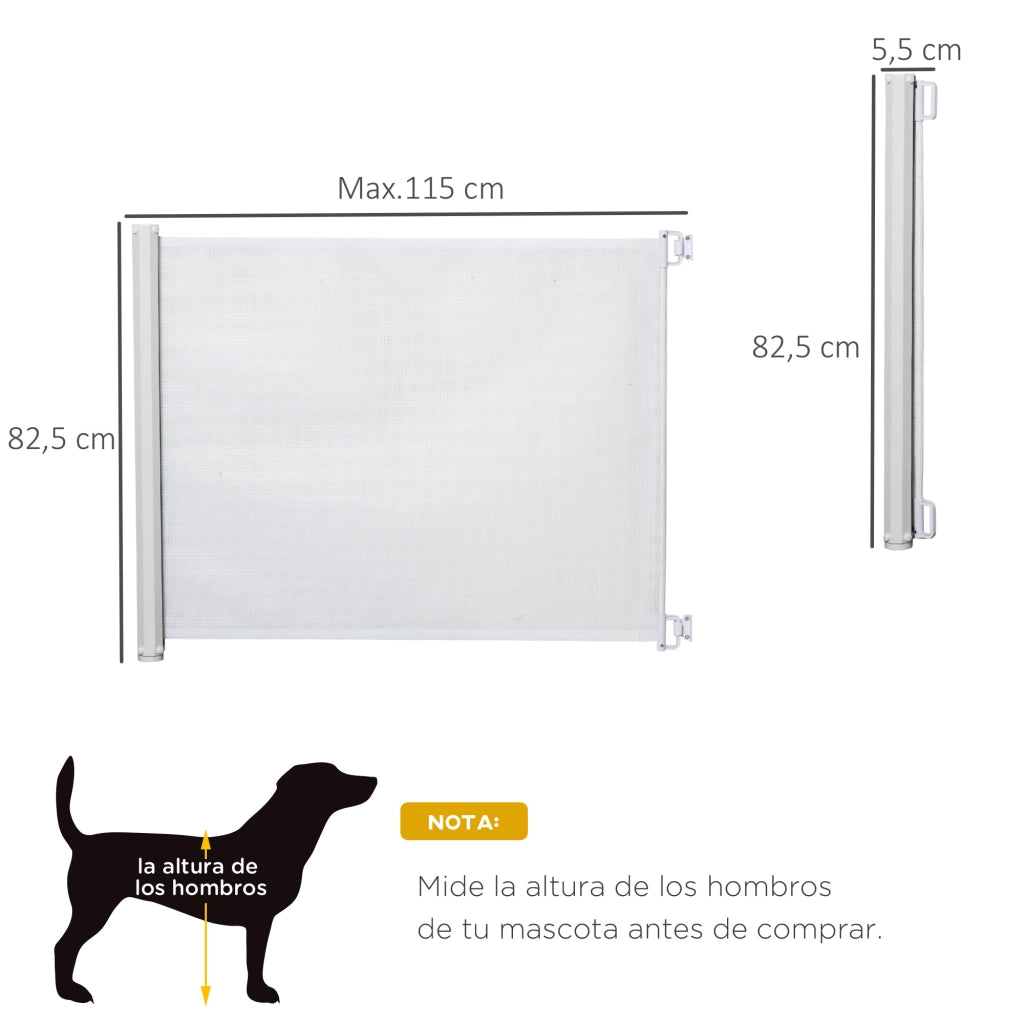 Barriera per Cani Pieghevole Aggiustabile ¨C Minimal ¨C Bianco 5.5-115 cm