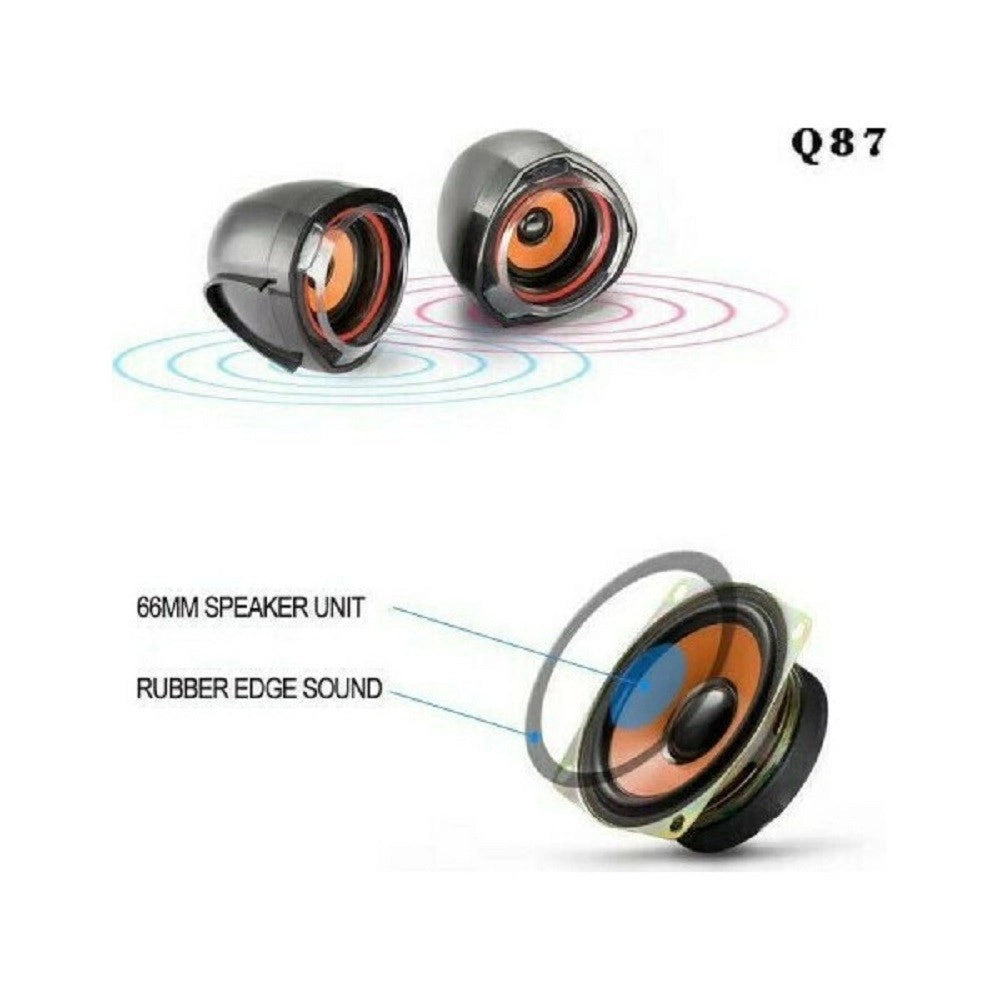 Trade Shop - Speaker Altoparlanti Stereo Per Computer Pc 2.0 Cablato Cavo Usb Aux 3,5mm Q87 -