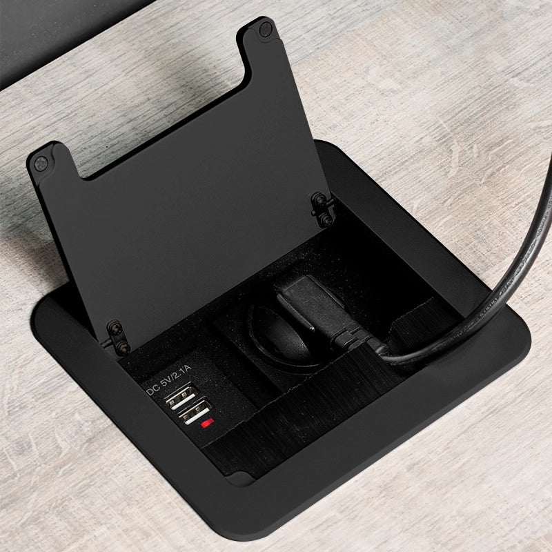 Multiconnettore da tavolo Atom 26 Lite, 225x111 mm, 2 prese Schuko, 1 USB Tipo A, 1 USB Tipo C, Zama-Acciaio-Plastica,..