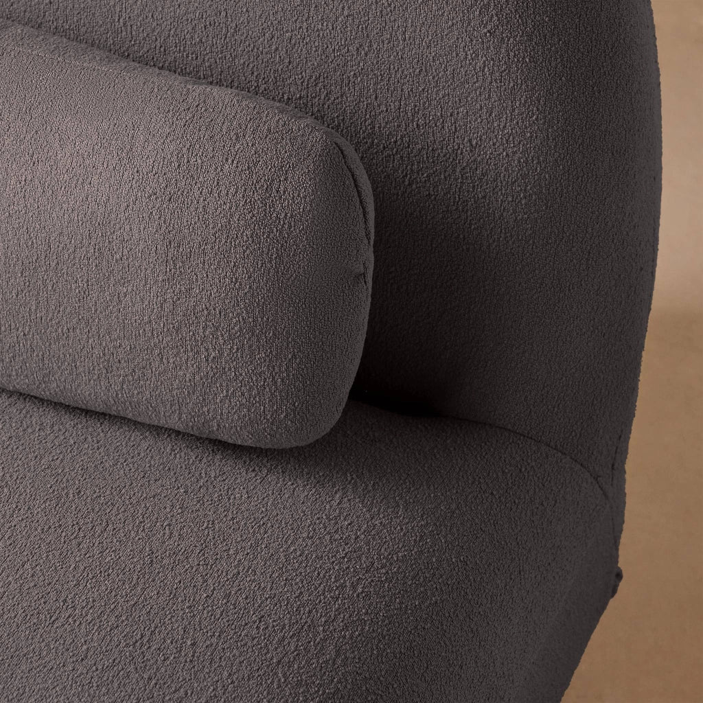 Poltrona girevole 360° bouclé, grigio