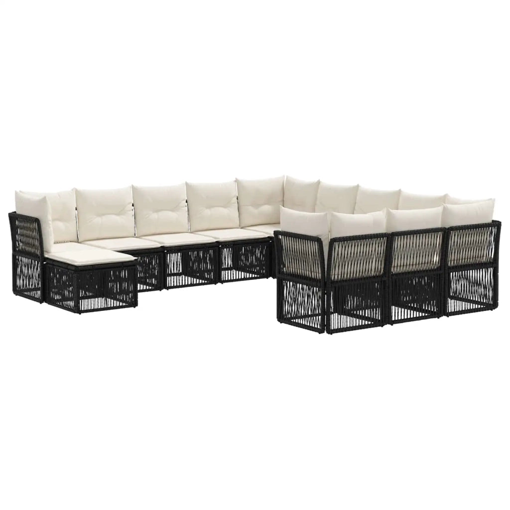 Set Divano da Giardino 12 pz Nero polyrattan 3434458