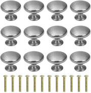 Maniglione rotondo per cassetti - maniglia - 12 pezzi - argento - 30 mm