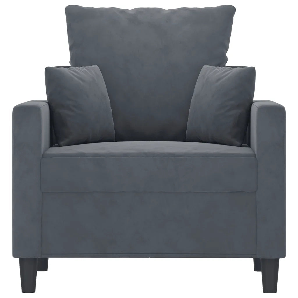 Poltrona Grigio Scuro 60 cm Velluto 359284