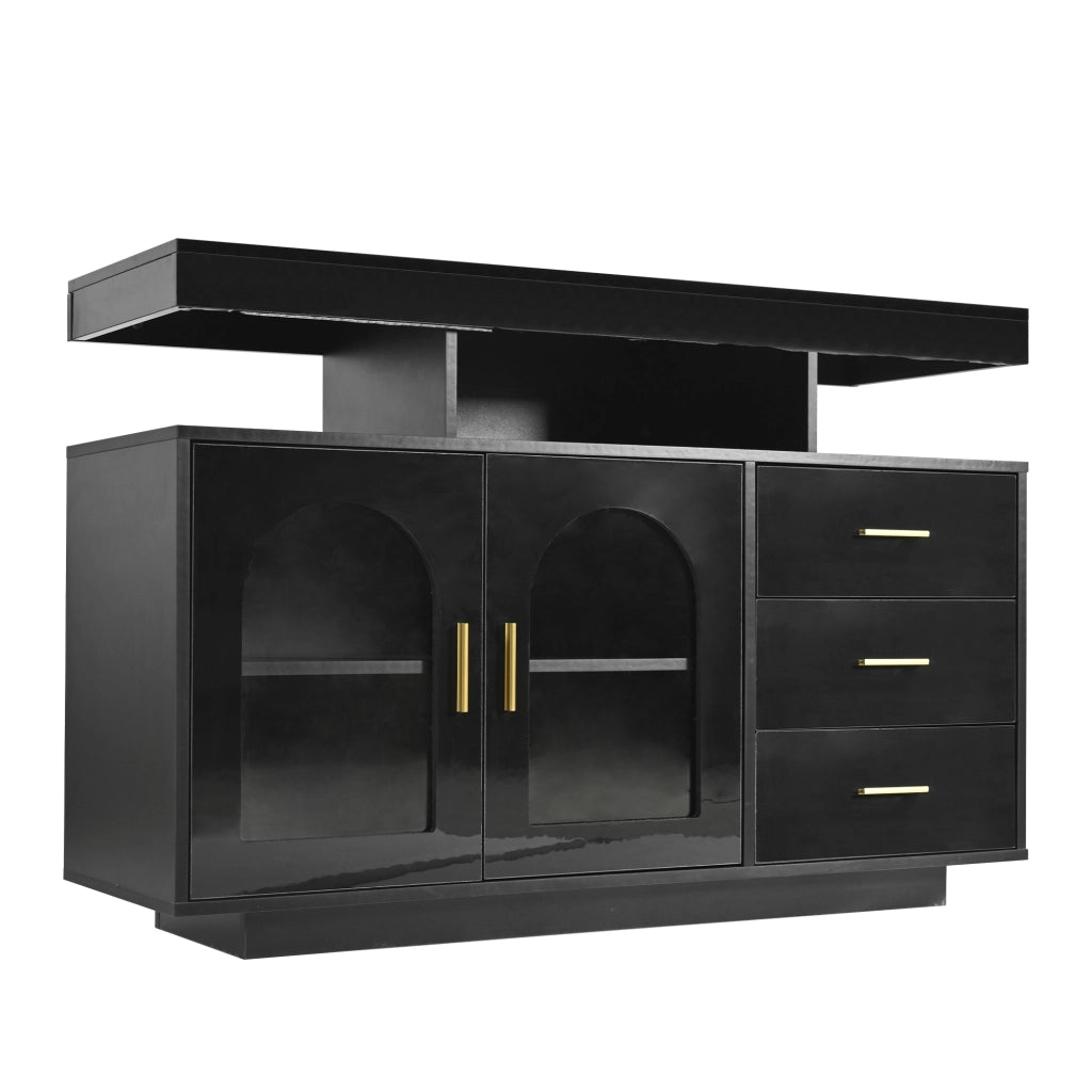 Sideboard LED con luci a 16 colori - Zephmum-120 cm-Nero
