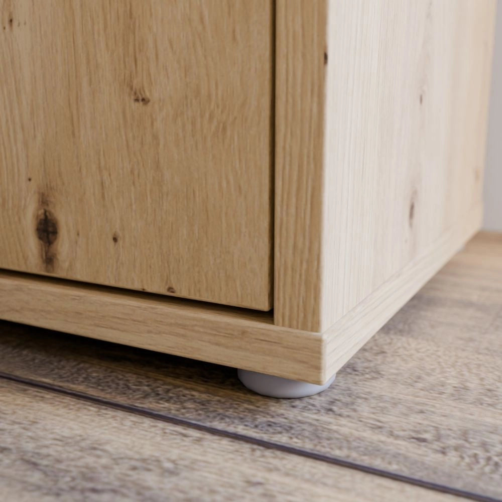 Mobile multiuso Medea 2 ante rovere con 4 ripiani 74.5x35x99H