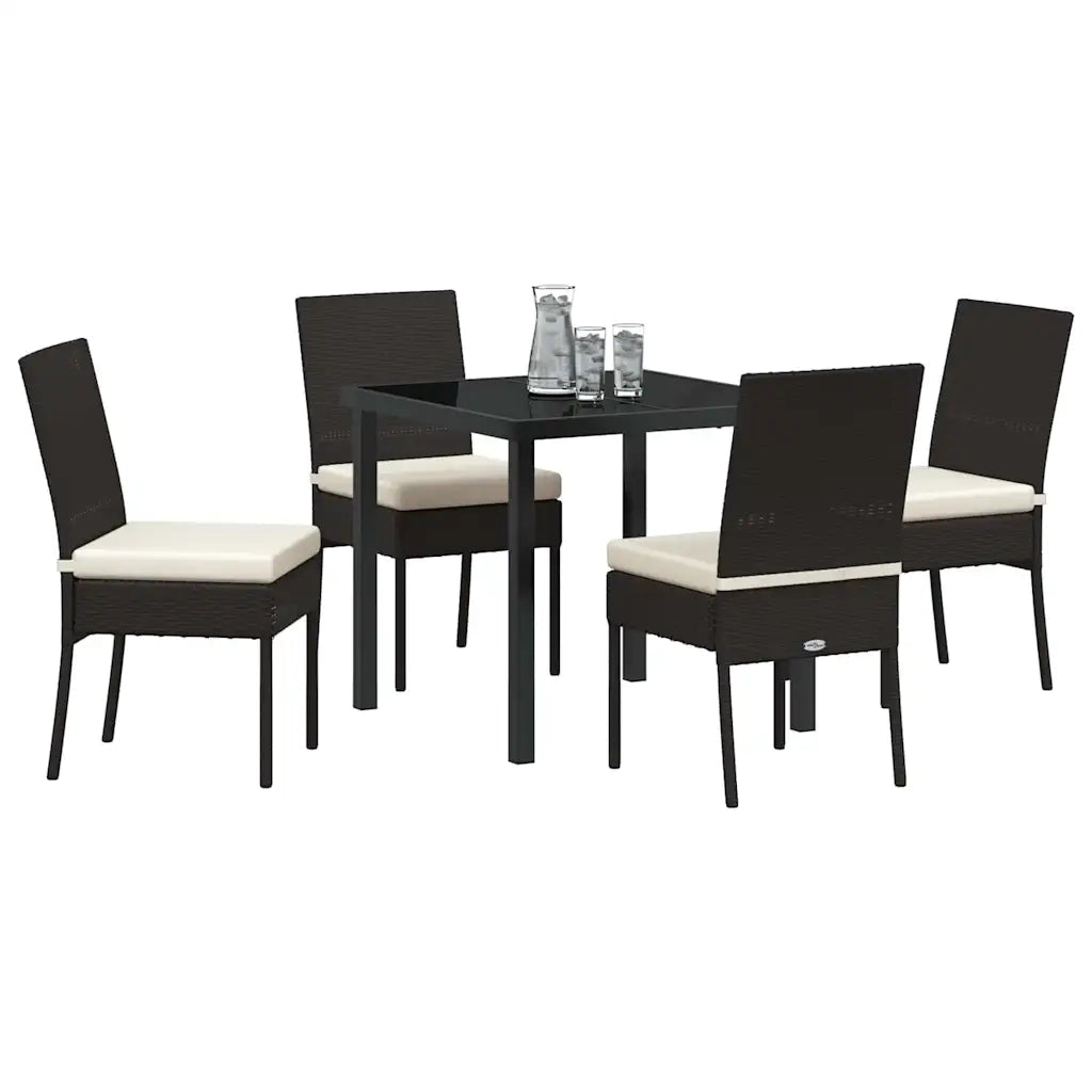 Set da Pranzo per Giardino 5 pcs Nero