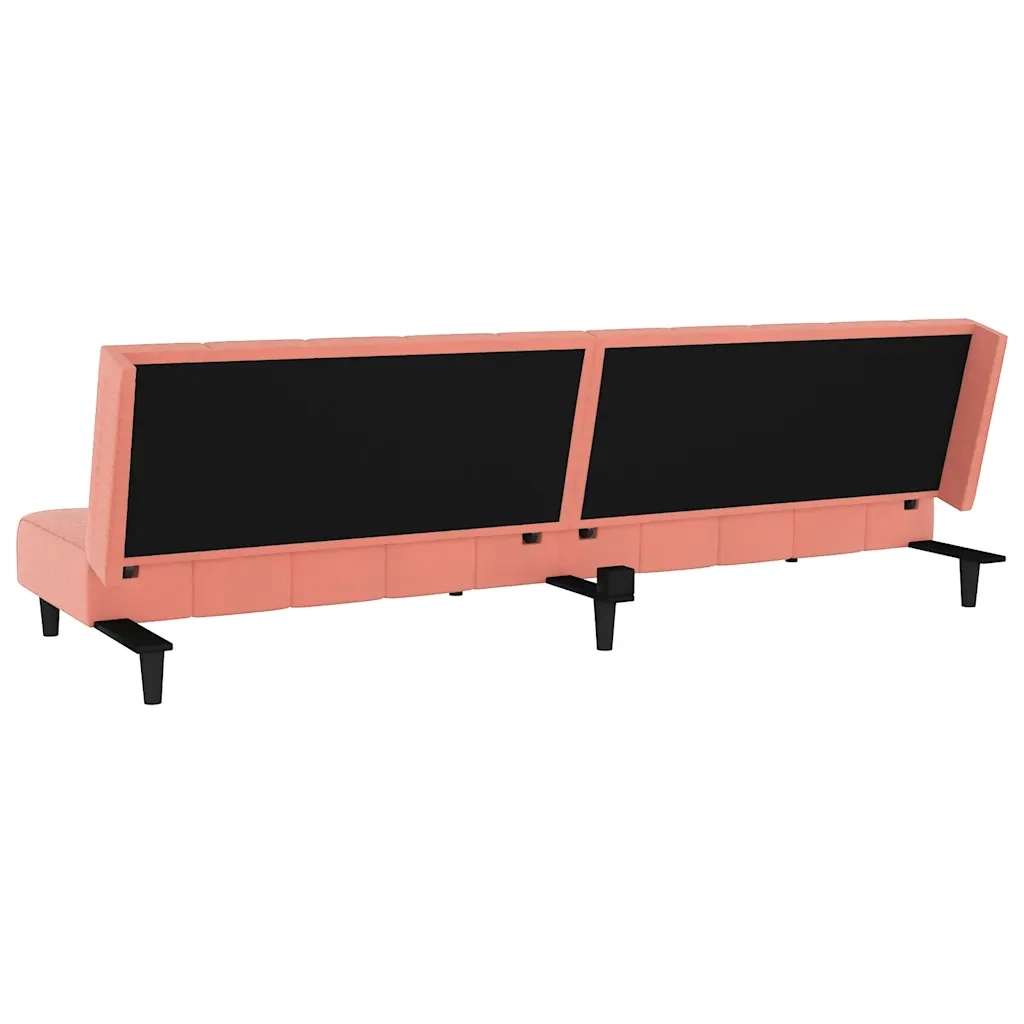 Divano Letto a 2 Posti-Sofa Letto 2 Posti-Daybed Rosa in Velluto 927613
