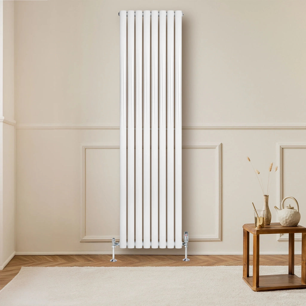 Radiatore Verticale Design Ovale Colonna Singola Bianco 1800x480 mm
