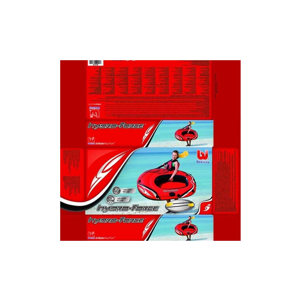 Trade Shop - Canotto Battello Gonfiabile Hydroforce Colore Rosso 153 X 97 Cm Con 2 Remi -