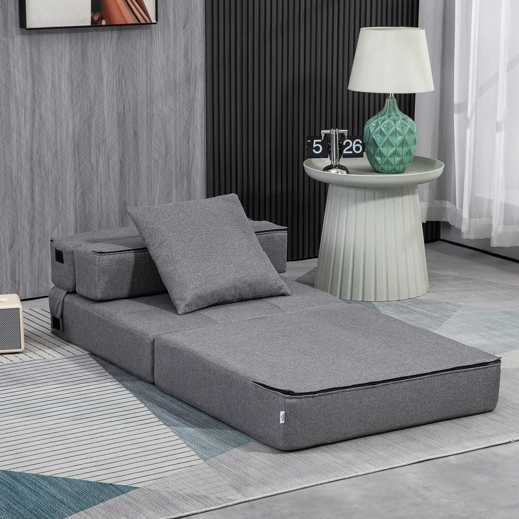Poltrona letto convertibile 1 posto ¨C Xylo ¨C Tessuto grigio con cuscino sfoderabile