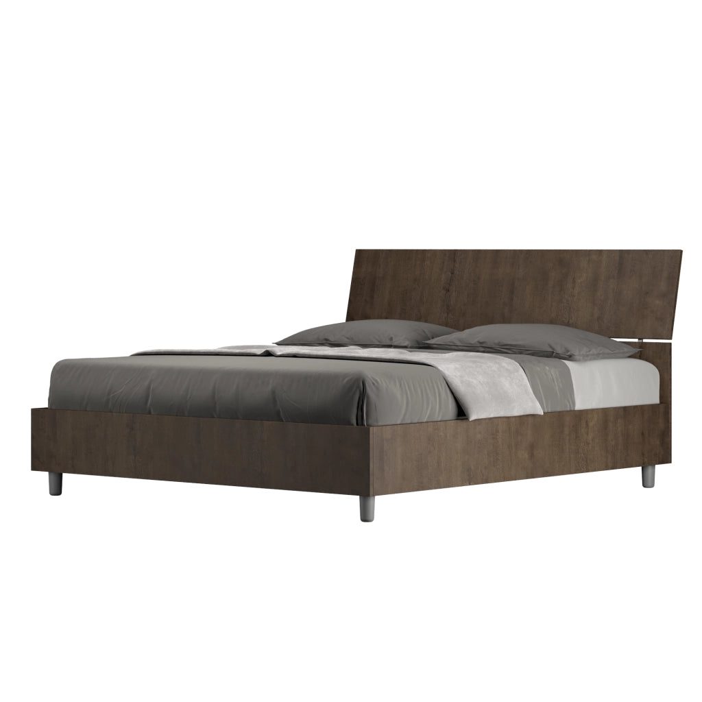 BS COM Letto matrimoniale contenitore 160x190 testata inclinata noce