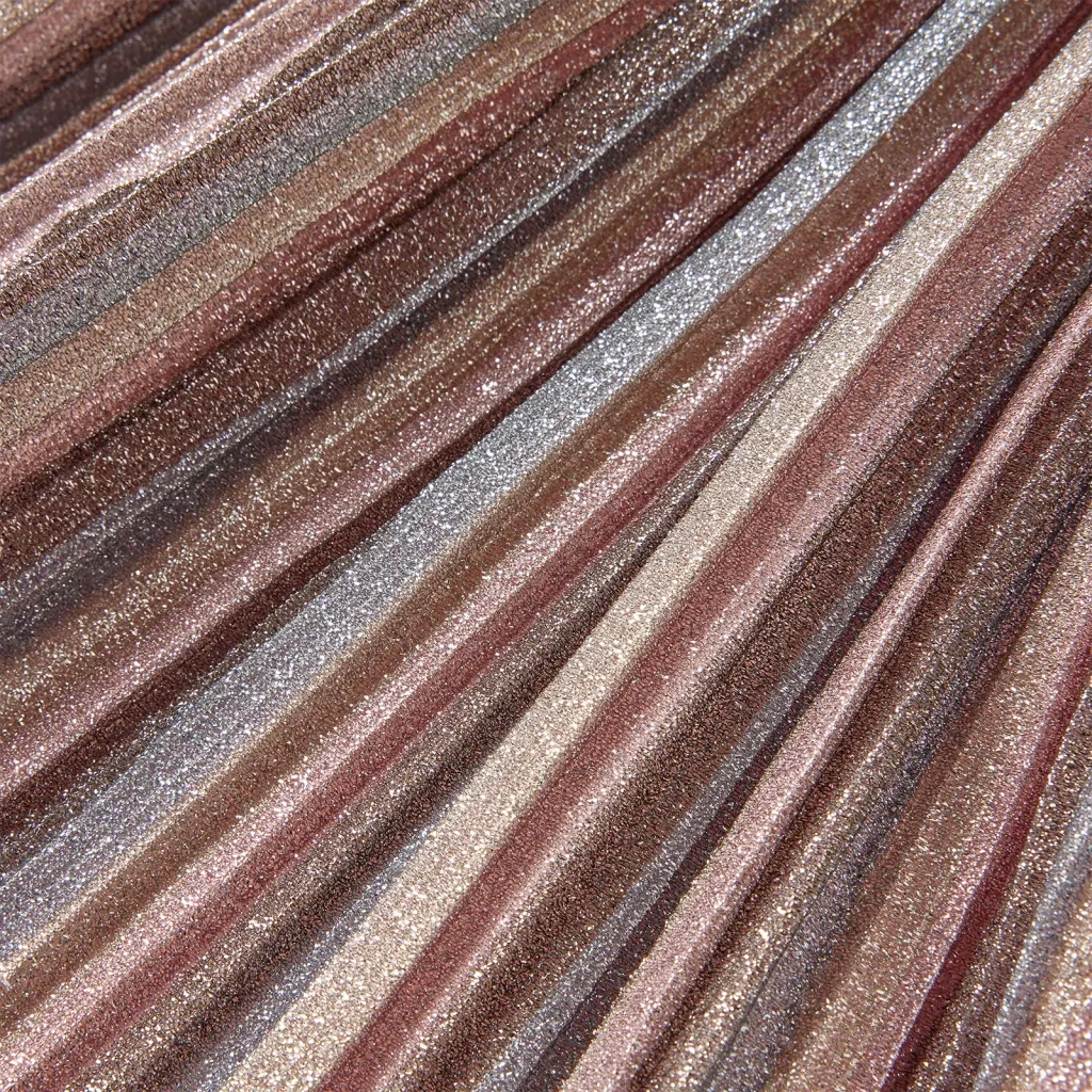 Gonna Plissettata da Bambina con Brillantini Marrone e Rosa 92 14554