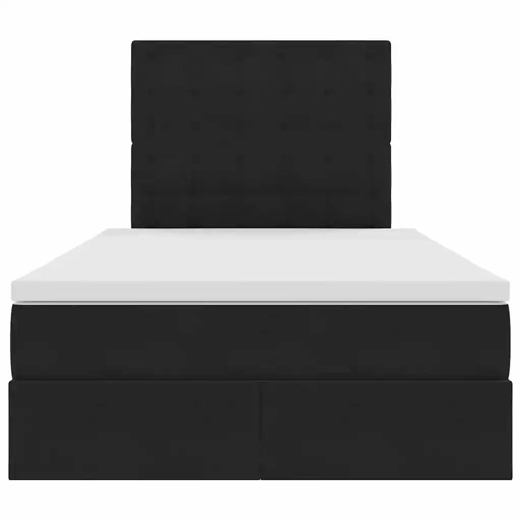 Letto con contenitore e materasso Nero 120 x 200 cm Velluto 3372143