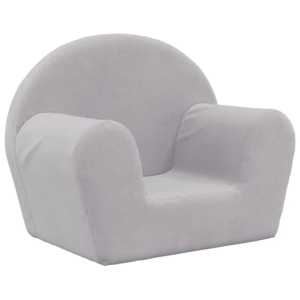 Divano per Bambini Grigio Chiaro in Morbido Peluche 356981