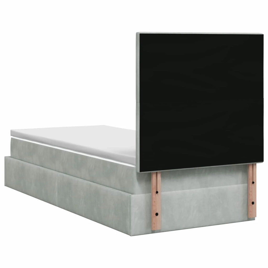 Letto Ottomano con Materasso e LED Grigio Chiaro 80 x 200 cm 3458337