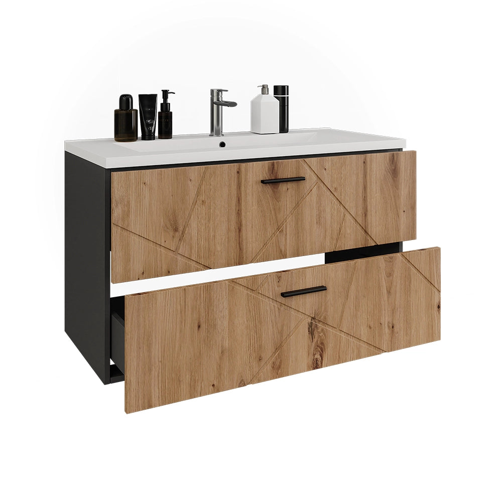 Vicco Set di mobili da bagno Antracite/Artisan 2 parti