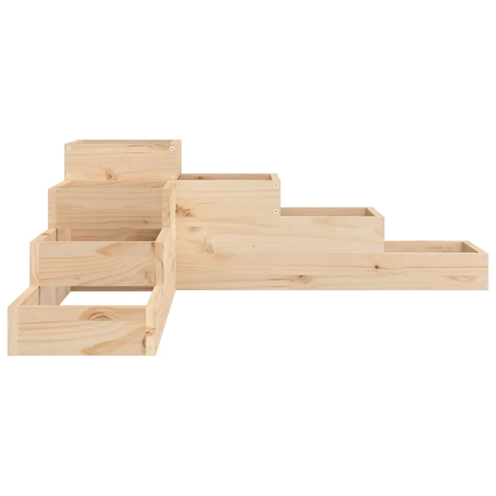 Fioriera da giardino a 4 ripiani 106x104,5x36 cm in legno massello di pino 825324