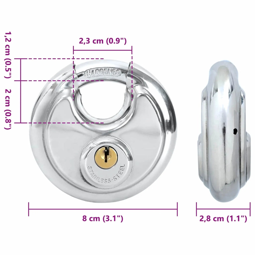 Lucchetti Discus con Chiavi 12 pcs Argento 8 x 2.8 x 8 cm 42020752