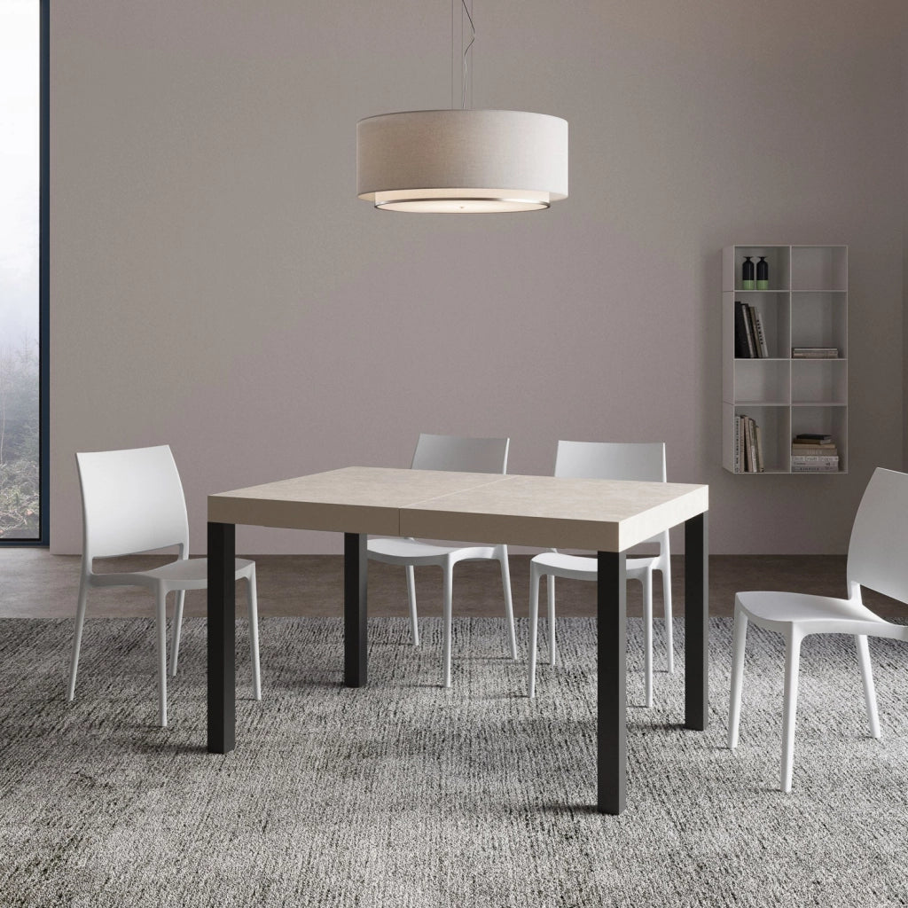 Tavolo Allungabile 140-400x90x77 cm Everyday Cashmere Gambe Antracite