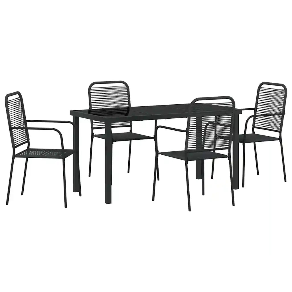 Set da Pranzo per Giardino 5 pcs Nero 3379158