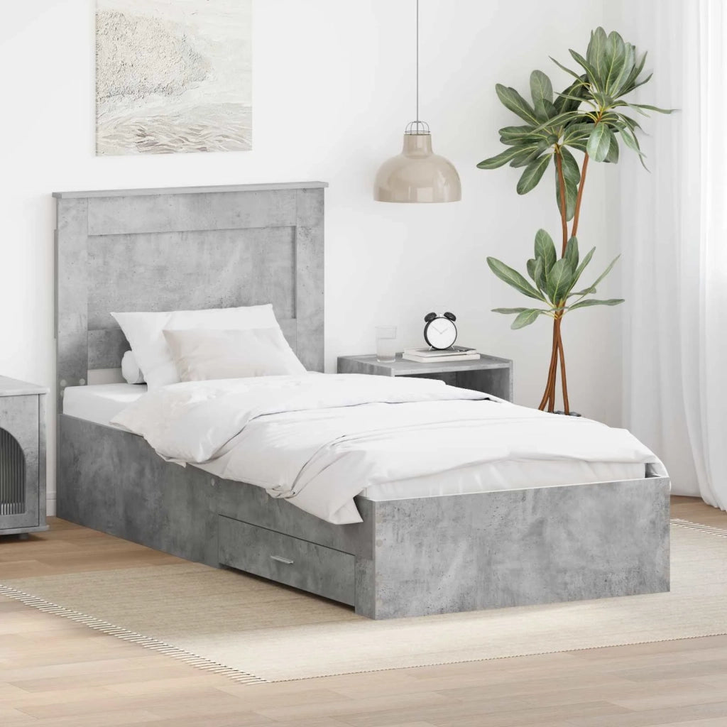 Struttura del letto Grigio Certo e Argento 75 x 190 cm