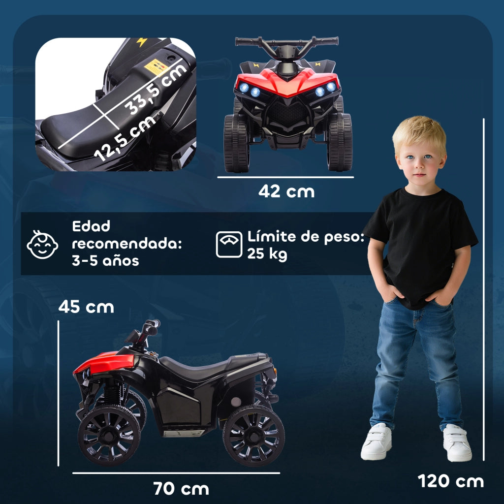 Quad Elettrico per Bambini ¨C Minimal ¨C 70x42x45 cm Rosso