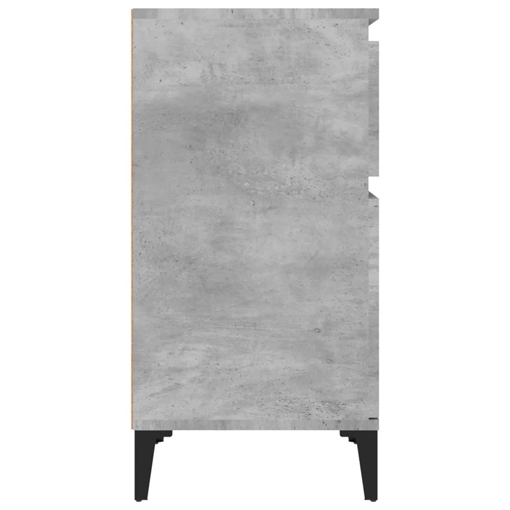 Comodino | Armadio da Notte | Mobiletto da notte Grigio Cemento 40x35x70 cm