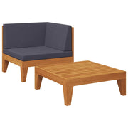 Set Divani da Giardino 2 pz | Set Salotto da Giardino con Cuscini in Massello di Acacia