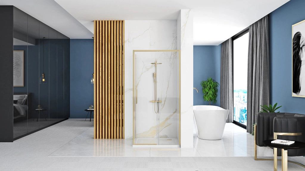 Cabina Doccia Rapid Slide Gold Brush 140x80
