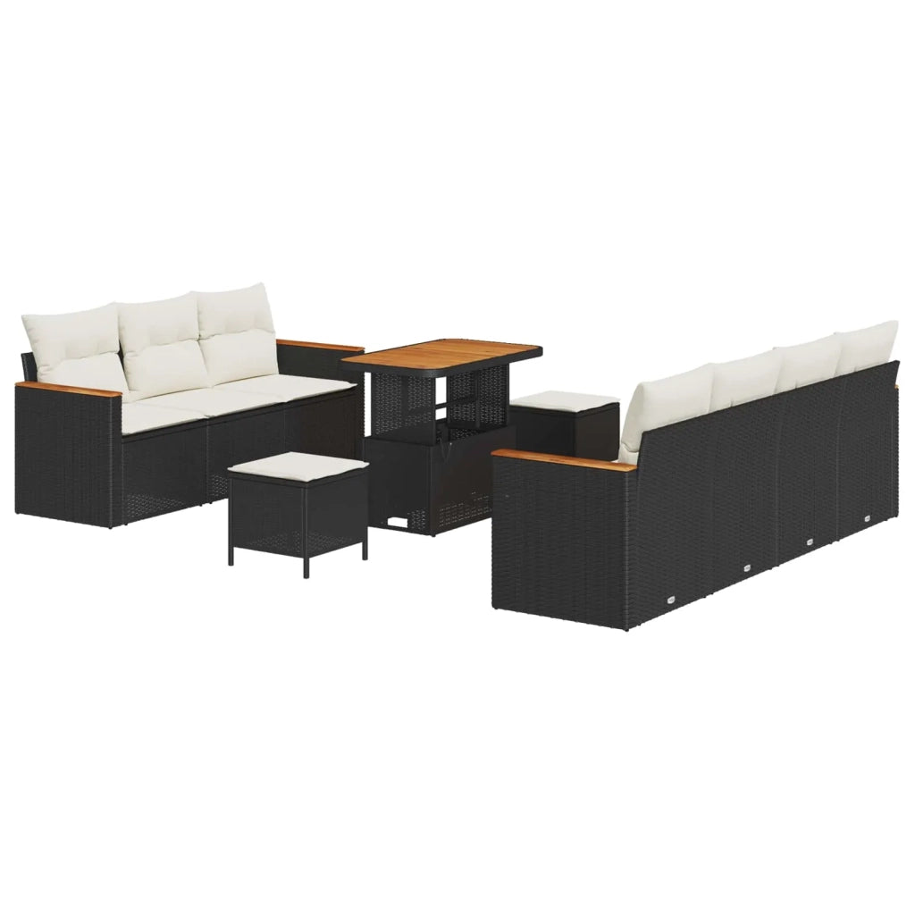 Set Divano da Giardino 10 pcs Nero polyrattan 3362880