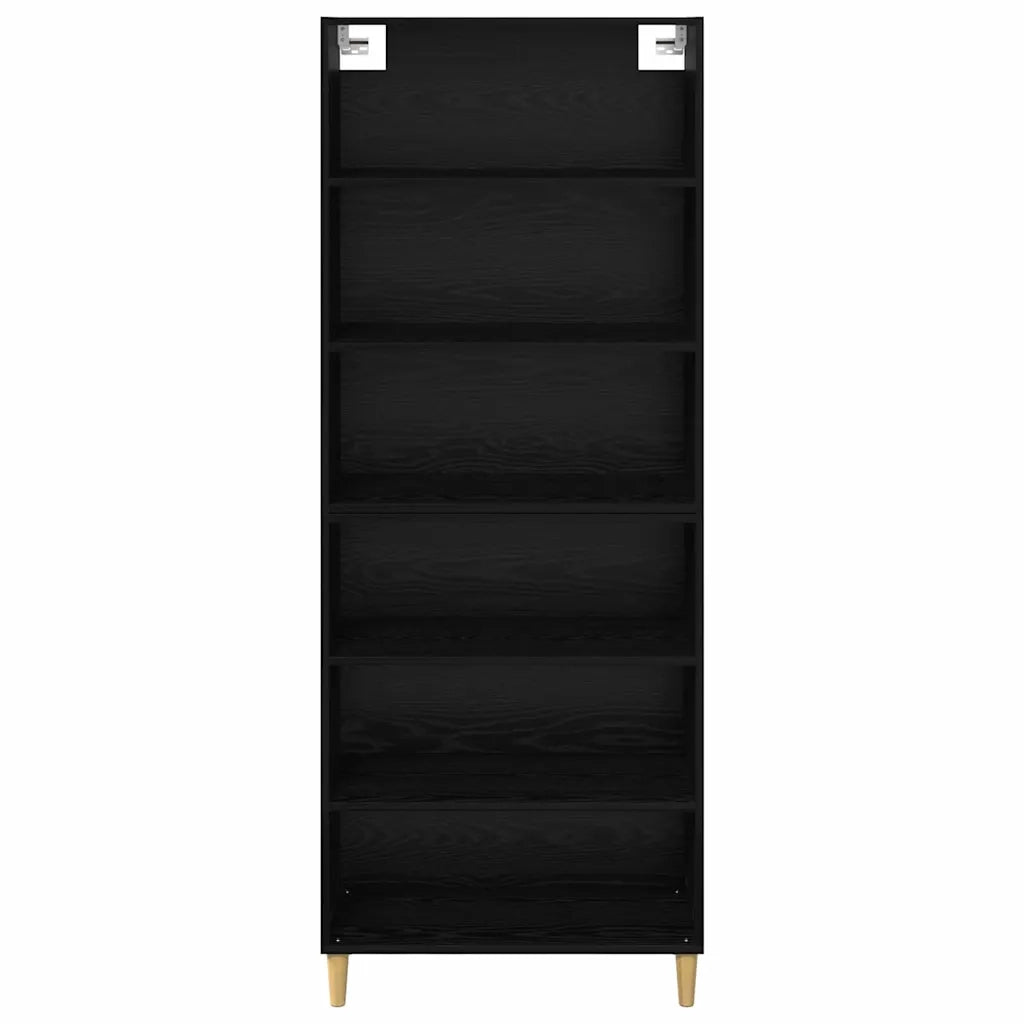 Credenza-Buffet-Armadio da cucina Rovere Nero 69,5 x 32,5 x 180 cm Legno multistrato 878169