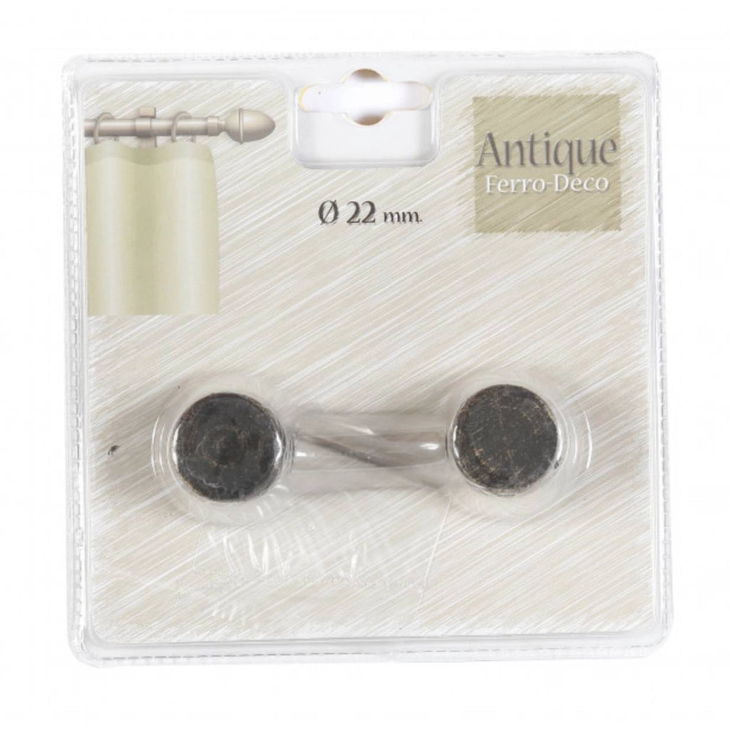 Finale bastone tenda tappo nero oro 2Pz