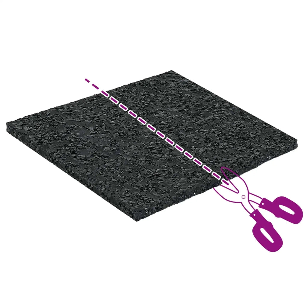 Pad per patio in granuli di gomma Nero 9 x 9 x 0,3 cm Gomma 42027230