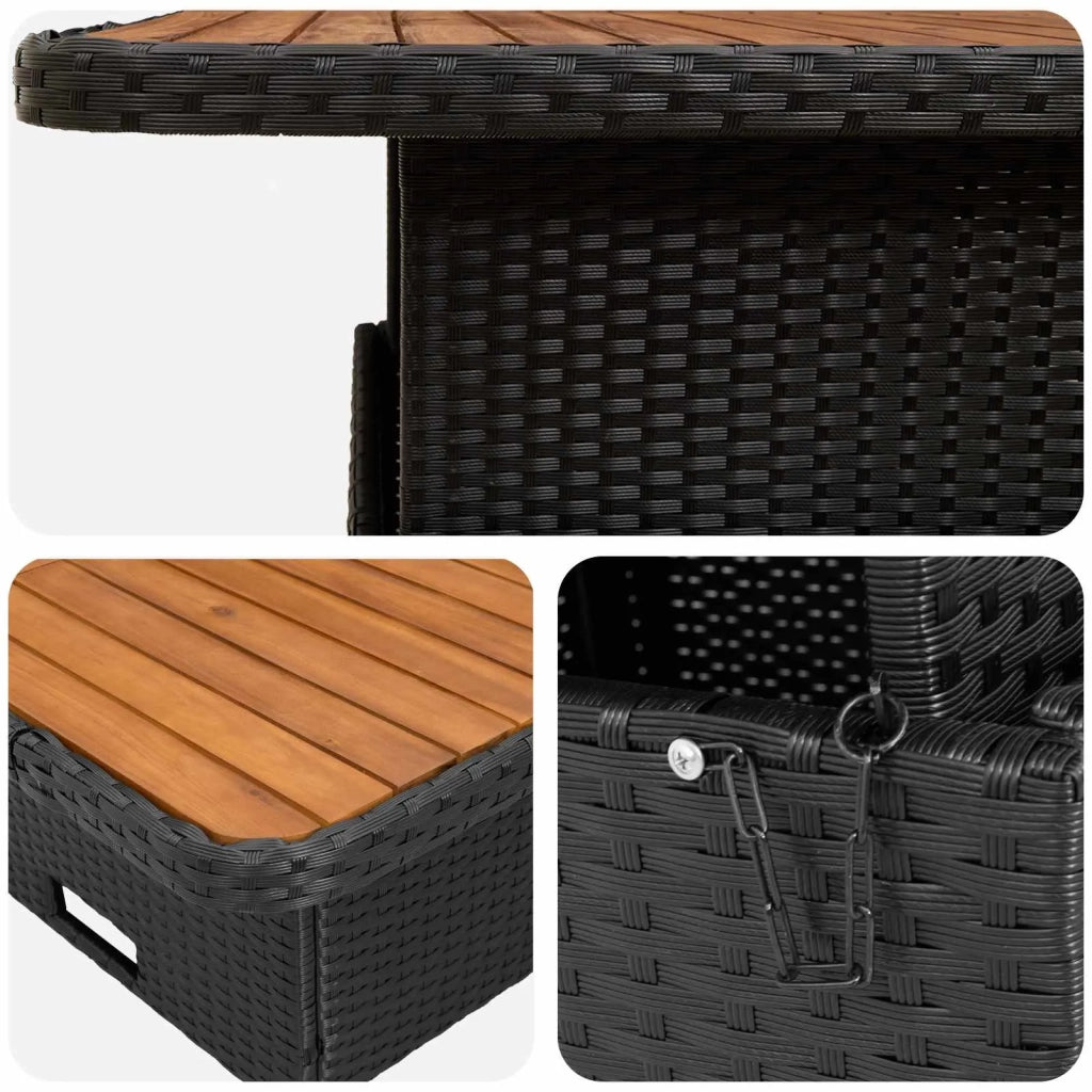 Set di Mobili con cuscino 4 pcs Nero e Crema Rattan in PE 3422175