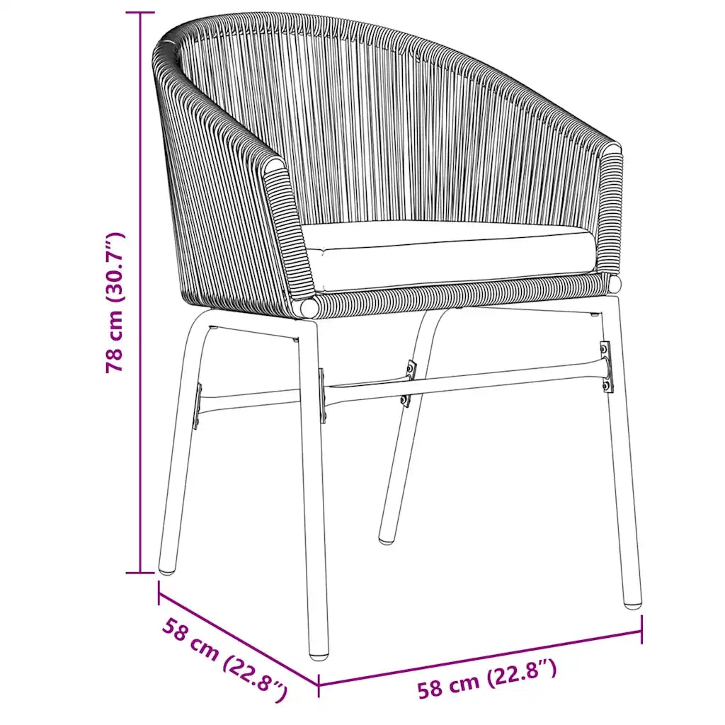 Set da Pranzo per Giardino 7 pcs Nero 3379350