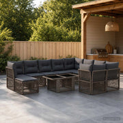 Set Divano da Giardino 11 pz Grigio polyrattan 3436577