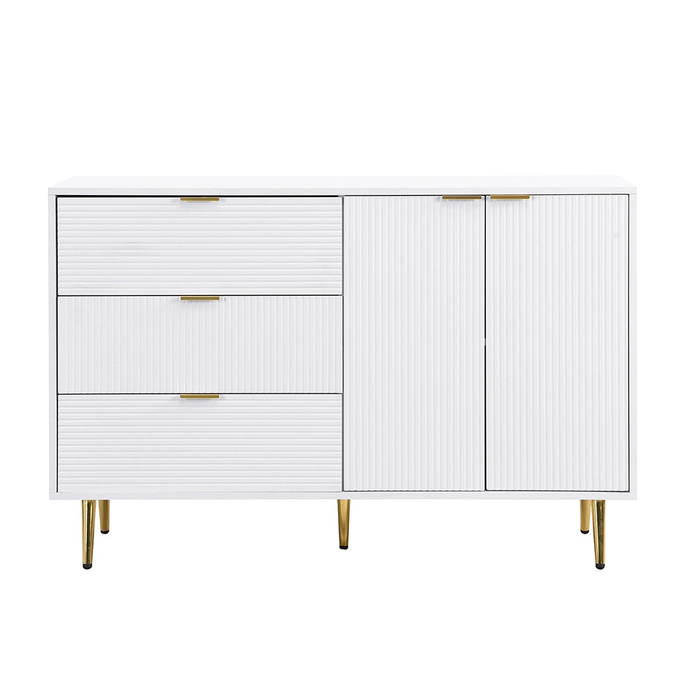 Buffet - Xylo - 140??40??85 cm - Porte e Cassetti con Maniglie Dorate