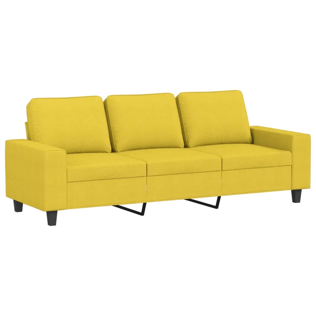 Divano a 3 Posti-Sofa 3 Posti Giallo Chiaro 180 cm in Tessuto 982460