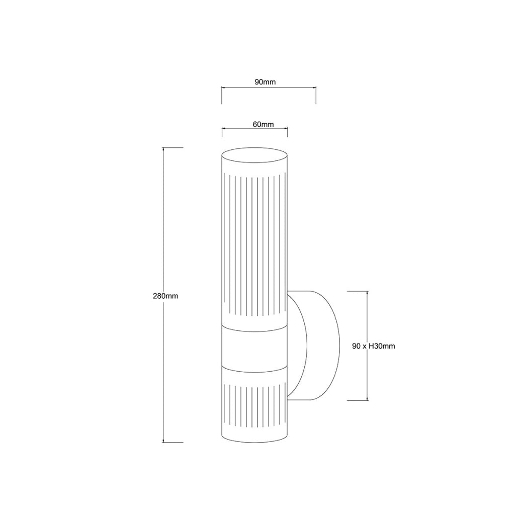 Applique Ambiente cromo tubo acrilico verticale LED CCT 18W