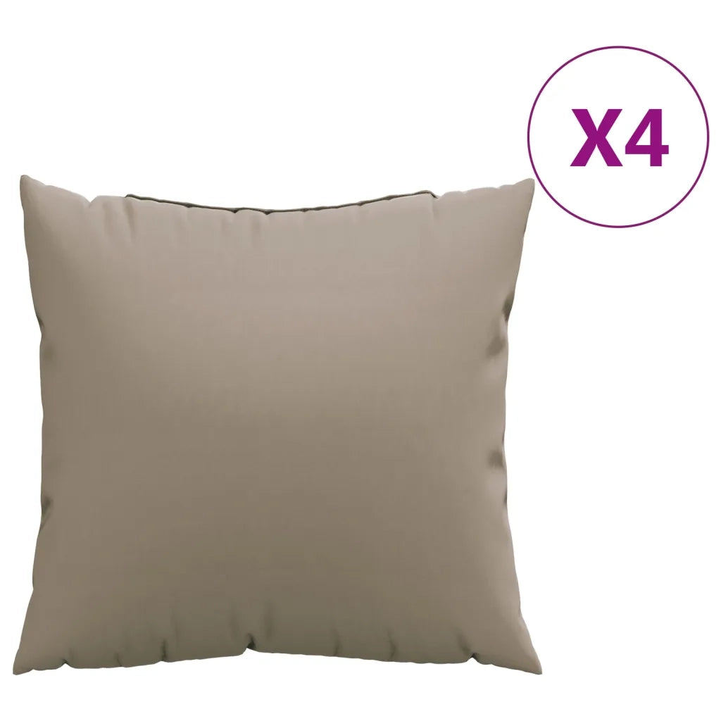 Cuscini per Divano 4 pz Tortora 50x50 cm in Tessuto 360389